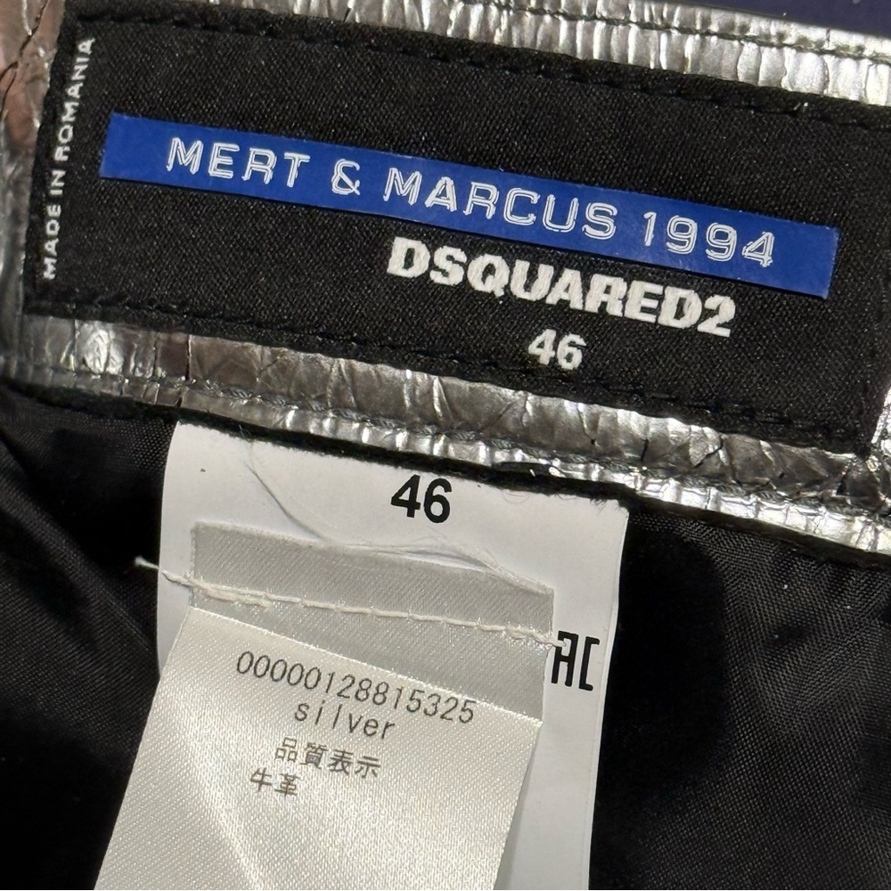 Dsquared2 silver metallic leather jeans - Picture 5 of 9